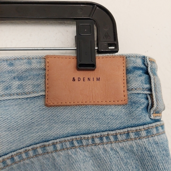 &Denim Button Fly Original Straight Fit High Waist Raw Hem Jeans Sz 33 Cotton. - Picture 8 of 11